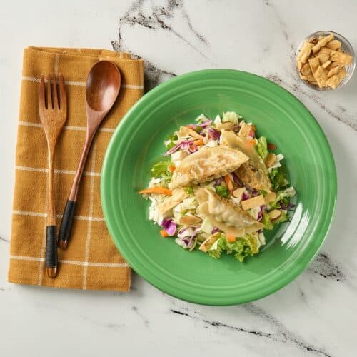Vegetable Dumplings with Asian Chopped Salad