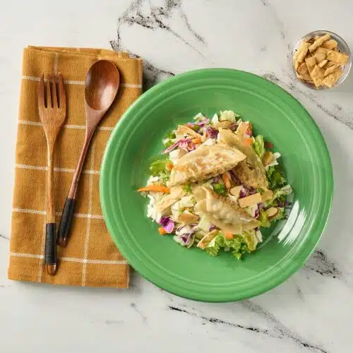 Vegetable Dumplings with Asian Chopped Salad