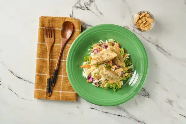 Vegetable Dumplings with Asian Chopped Salad