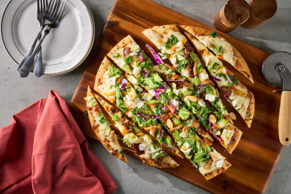Korean Beef Flatbread with Orange Sesame Salad