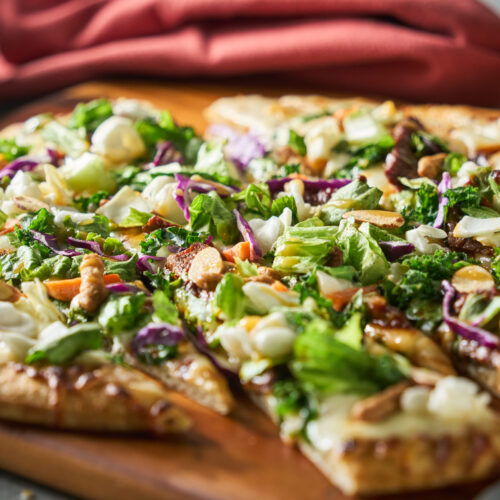 Korean Beef Flatbread with Orange Sesame Salad