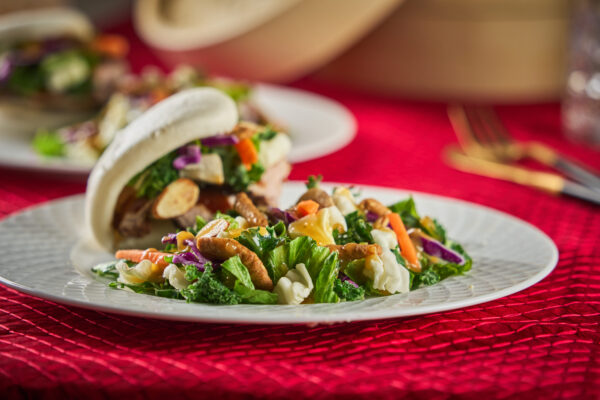Lunar New Year Bao Buns with Crispy Pork & Orange Sesame Crunch