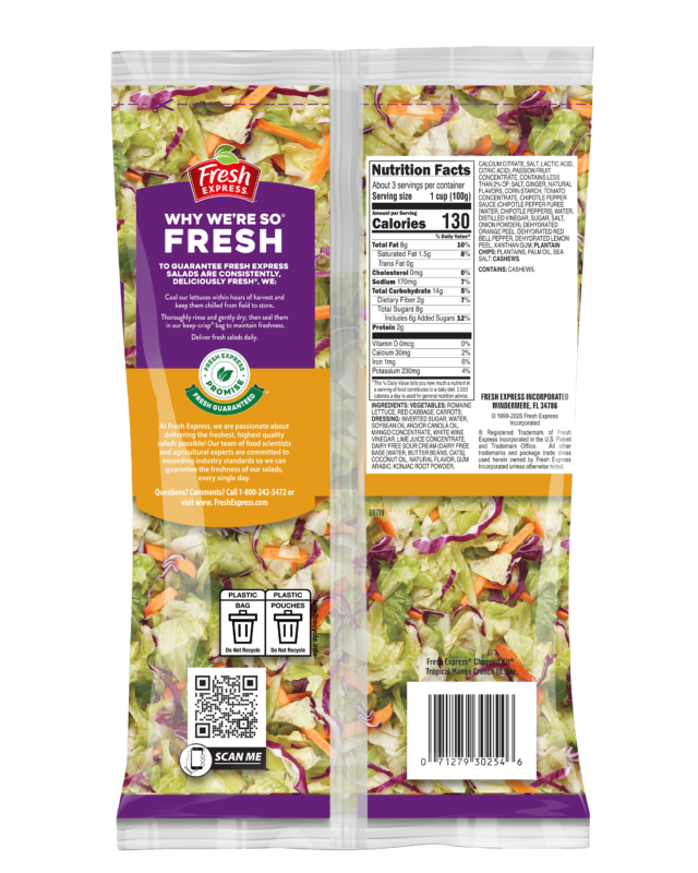 Mango Kit Tropical Mango Crunch Chopped Salad Kit - Fresh Express