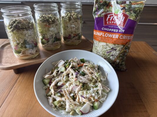 Recipe by Kylie Sakaida - High-Fiber Crunch Salad Jar