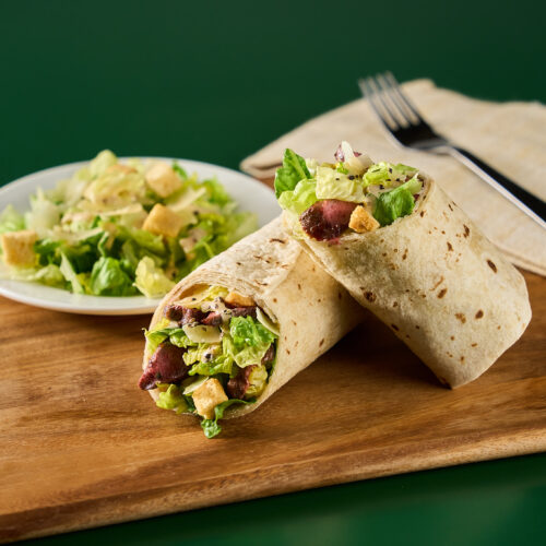Creamy Mushroom Caesar Steak Wrap