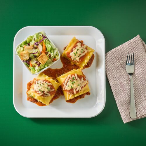 Veggie Lasagna with Italian Herb Parmesan Side Salad