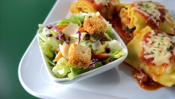 Veggie Lasagna with Italian Herb Parmesan Side Salad