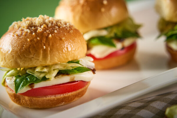 Twisted Pesto Caesar Caprese Sliders
