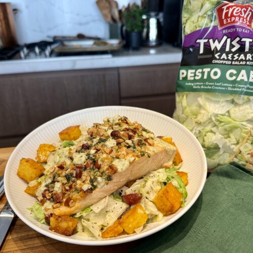 Summer (Week)Nights Salmon Pesto Caesar