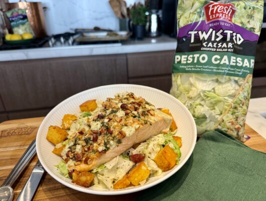Summer (Week)Nights Salmon Pesto Caesar