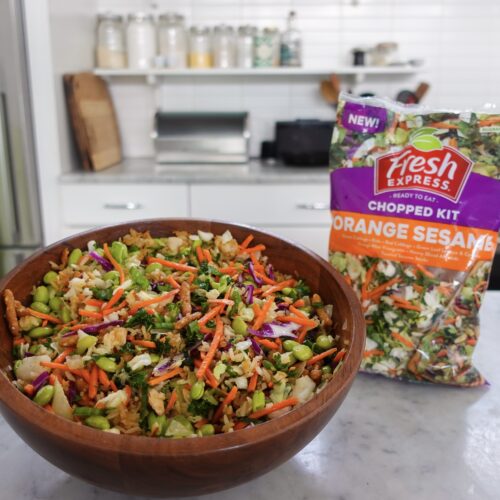 Sesame Edamame Crispy Rice Salad