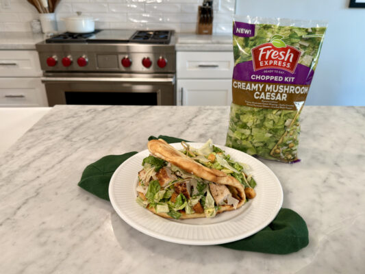 Recipe by Emmanuel Duverneau - Grilled Chicken Creamy Mushroom Caesar on Grilled Naan
